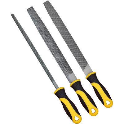 China Eco-Friendly Hebei factory Double Cut Flat Files High Carbon metal file set 8 Inches metal rasp needle files tools with soft handle for sale