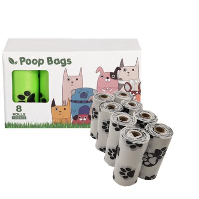 China Viable Custom Printed Biodegradable Plastic Dog Poop Bags Boxed Multi-Size 8 EPI BPI Rolls for sale