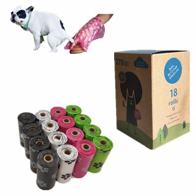 China Sustainable Disposable Eco-Friendly Degradable PPE Compostable Rolls 18 Boxed Waste Biodegradable Pet Dog Poop Bag for sale