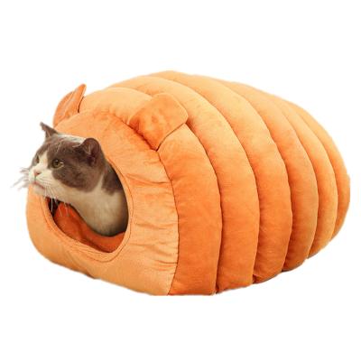 China OEM Stocked Winter Autumn Luxury Caterpillar Shaped Warm Closed Soft Indoor Windproof Kennel Thickened Creative Cat Puppy House for sale