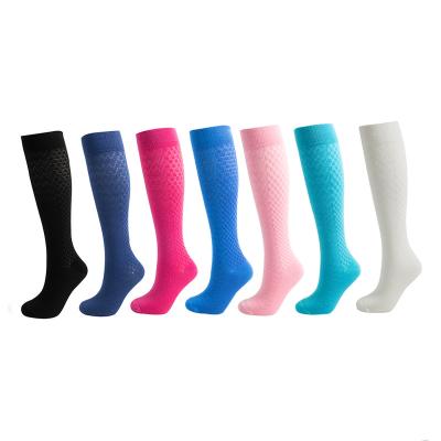 China Wholesale Breathable Compression Gym Socks Knee Hi Nurse Fit Women Bamboo Padded QUICK DRY Sports Running Medical for sale