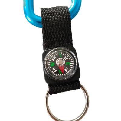 China Ruler low guide outdoor activities moq for instant shipping strapped aluminum alloy carabiner keychains compass strap for sale