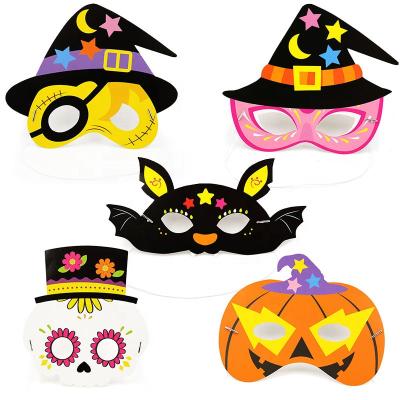 China Safe Wholesale High Quality Stylish Creative Party Cartoon Pattern Cardboard Children Face Mask Halloween Masks for sale