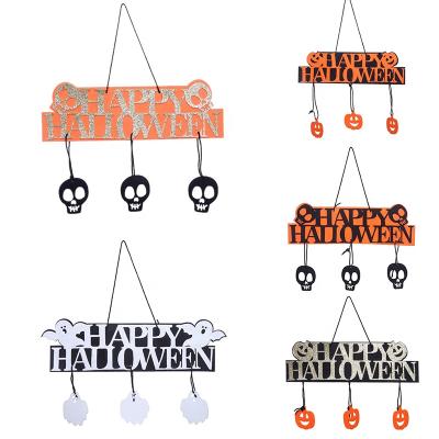 China Wholesale Safe Halloween Festival Party Venue Decoration Props Nonwoven Letter With Gold Powder Halloween List for sale