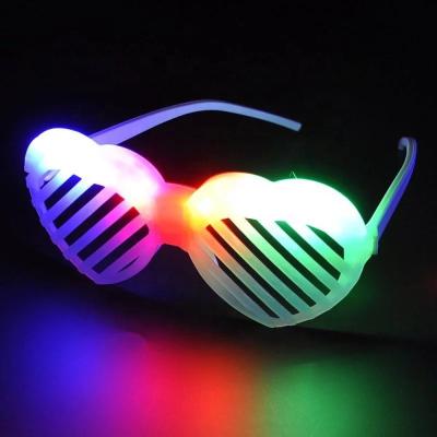 China Safe Hot Selling Adult Kids Shape Glowing Rainbow Lit Christmas Toy Glasses LED Party Props Suppliers for sale