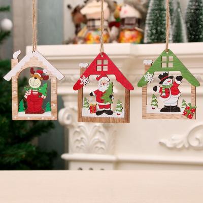 China Safe Wholesale Price Custom Luxury Decorations Party Wooden Hanging Creative Home Ornaments Lovely Christmas Hanging Pendant for sale