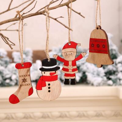 China Factory Wholesale Price Safe Luxury Wooden Party Pendant Creative Home Hanging Ornaments Christmas Tree for sale