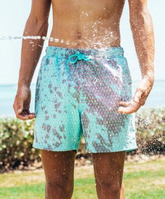 China 2021 QUICK DRY Color Changing In Water Heat Sensitive Color Changing Beach Shorts Swimming Trunks for sale