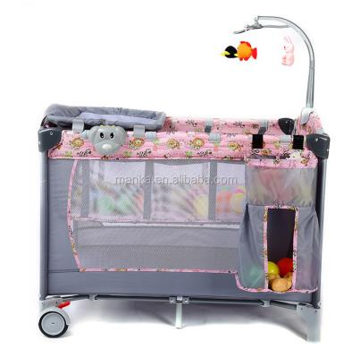 China Wholesale Plastic Baby Travel Crib Playpen European Standard Yard Folding Infant Playpen for sale