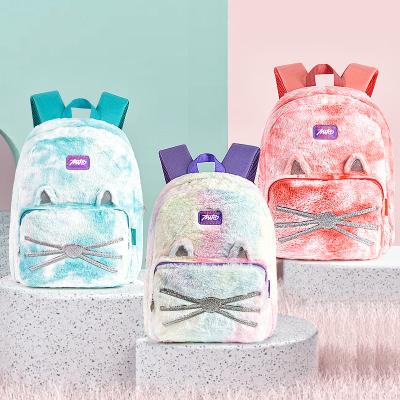 China New Waterproof Cute Cat Ear Plush Girls Backpack School Bags Children Kids for sale