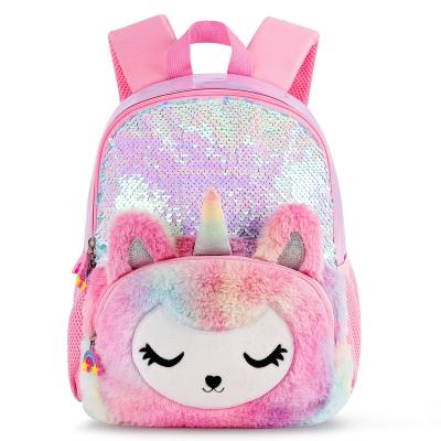 China Safety Waterproof Designer Gifts for Kids Cute Pink Sequin Toddler Bag Toddler Backpack with Leash for sale