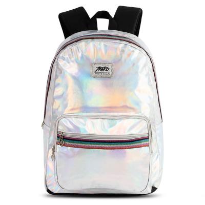 China PU Waterproof Custom Girls Logo Holographic School Bags Backpack Children Schoolbags for sale