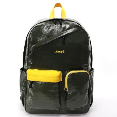 China Weather Resistant Customized Waterproof Pu Leather Casual Sports Travel School Man Smell Proof Schoolbag Backpack for sale