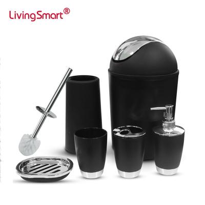 China Sustainable Hot Sale Washroom Set 6 Piece Luxury Bathroom Accessory Set for sale