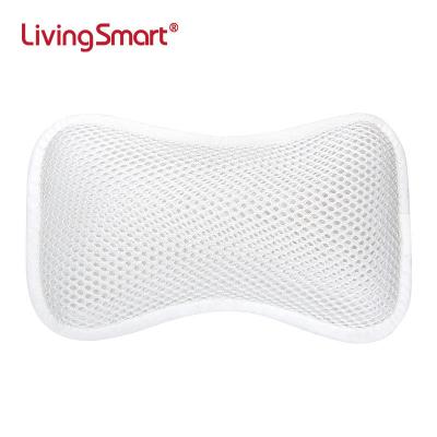 China Hot Sale Viable Smart Living 3D Mesh Bone Shaped Spa Bath Pillow With Two Suction Cups for sale