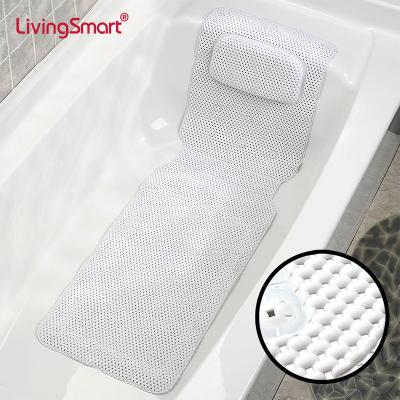 China Sustainable Anti Slip PVC Foam Spa Bath Pillow Mat With Pillow for sale