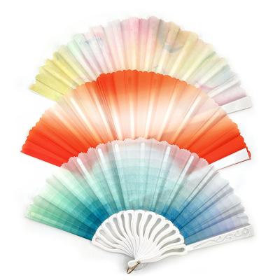 China China Factory Wedding Party Business Gifts Bamboo Silk Fabric Hand Fan Bamboo Handle Fan for sale