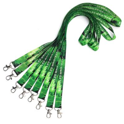 China Polyester Low Price Durable Custom Fashion RPET Recycle Lanyard Eco - Friendly for sale