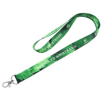 China Durable Sublimation Key Chain Lanyards With Logo Custom RPET Eco-friendly Recycled Lanyard for sale