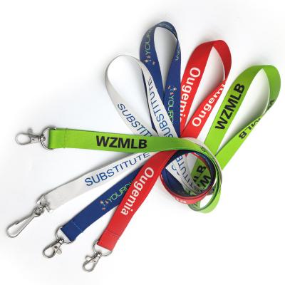 China Durable Custom Printed Ribbon Polyester Double Clip Screen Cheap Logo Printing On Lanyards With Adjustable Buckle for sale