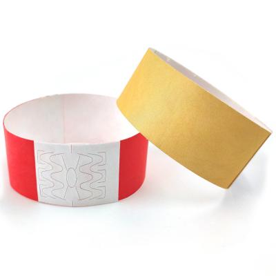 China Waterproof Cheap Plain Color Tyvek Wrist Band Tyvek Solid Neon Paper Wristband & Wristband for sale