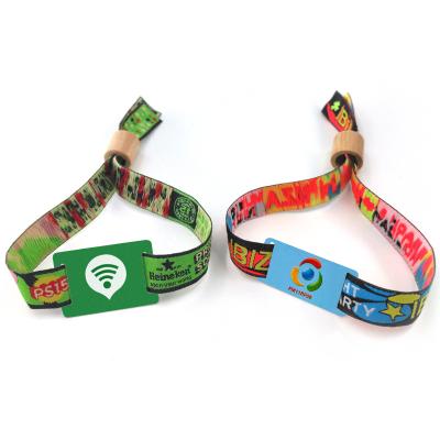 China RFID Woven NFC Wristbands Woven Event Festival Waterproof Wristband for sale