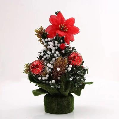 China Flame Retardant PVC 20Cm Mini Linen Table Decorated Christmas Tree Ornaments for sale