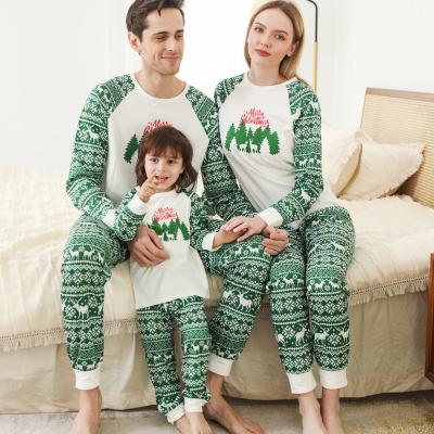 China Breathable Wholesale Printed Family Clothing Set Pajamas Adult Children Matching Christmas Pajamas for sale