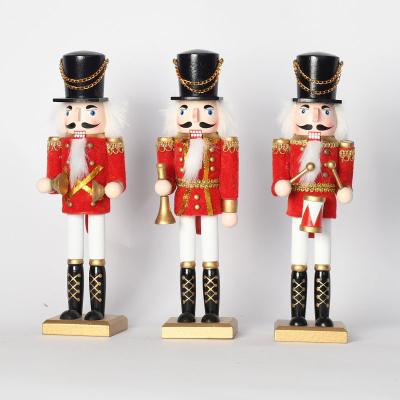 China 30CM Red Honor Guard Wooden Nutcracker Puppet Wholesale Custom Dolls for sale