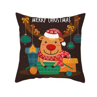 China New Anti-Pull Christmas Pillow Case Cartoon Printed 45*45 Square Pillow Cover for sale