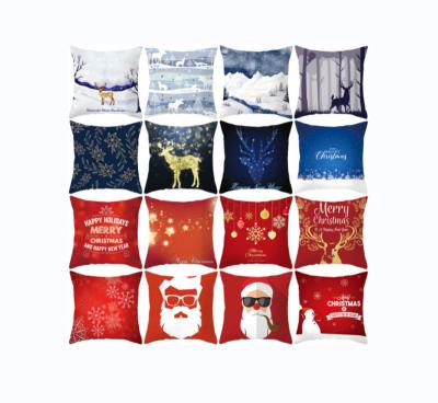 China 45*45cm Anti-Pull Nordic New Design Merry Christmas Ornament Red Christmas Decorations Printed Christmas Canvas Pillowcases for sale