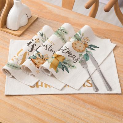 China Home Sustainable Christmas Place Mat Cotton and Western Thick Insulated Place Mat Table Linen Cartoon Rectangular Place Mat Home for sale