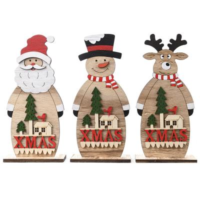 China Creative Santa Claus wooden decorations new Christmas decorations wooden Christmas wooden decorations for sale