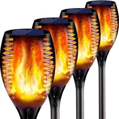 China Garden 2020 New 2 Outdoor Decoration 10 12 33 51 72 4 Pack Garden Waterproof 96 LED Solar Torch Light With Dancing Flickering Flame for sale