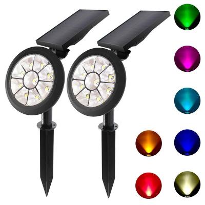 China New 2021 Modern European Style Spike Battery RGB Smart Color Changing Solar LED Gate Garden Lights Lanter for sale