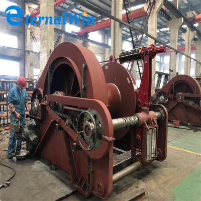 China 30 Ton Marine Hydraulic Winch Wire Rope 230 Volt Single Drum Hydraulic Mooring Winch Te koop