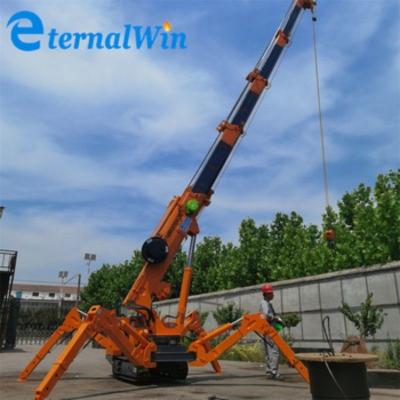 China 1 Tonne 3 Tonnen 5 Tonnen Spinnekran Mini-Crawler Mobilkran Mini-Crawler-Kran mit Teleskop-Boom zu verkaufen