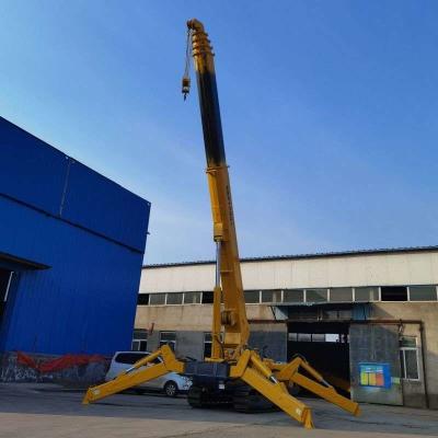 China 12ton Spider Crawler Crane With Fly Jib Folding Spider Crawler Crane For Glass Lifting for sale