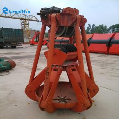 China Electric Hydraulic Crane Grab Ports Handle Heavy Cargo Clamshell Grabber en venta