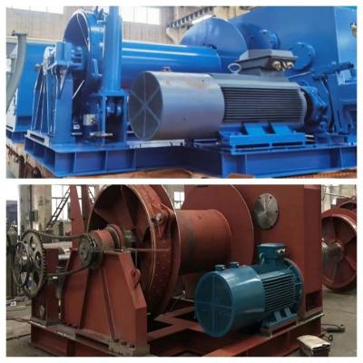 China 380V Blue Double Drum Ship Winch Marine Electric Winch With 500KN Capacity Load for sale