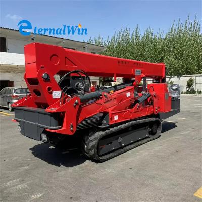 China 12 ton elektrische en dieseldraaiende telescopische mini spinkraan Te koop