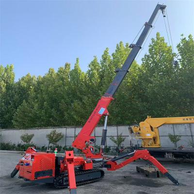 China Electric And Diesel Power Spider Crawler Crane In Red for sale