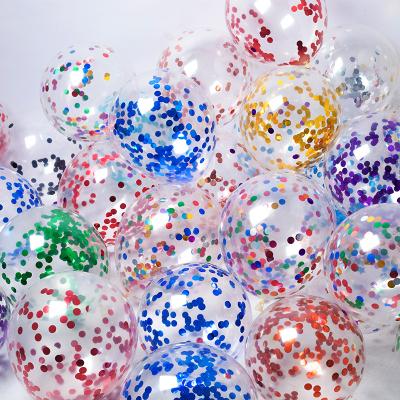 China 12 Inch Party Decoration Confetti Latex Clear Transparent Latex Balloons Promotional Toy For Party New Year Decoration for sale