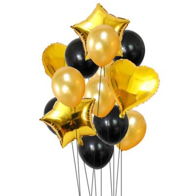 China Birthday 18 Inch Birthday Party Inflatable Gold Foil Latex Decorative Rose Balloon for sale