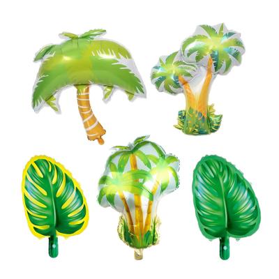 China Balloon Toy Wholesale Party Supplies Gift Foil Helium Tree Shape Coconut Leaf Toy Tropical Rainforest Turtle Palm Inflatable Gift for sale