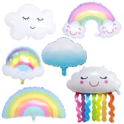 China Toy Wholesale Promotional Toy Baby Shower Rainbow Clouds Face Smile Party Decoration Party Supplies Film Foil Balloon for sale