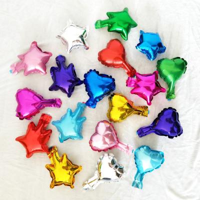 China Toy Promotional Cheap Small 5inch Mylar Toy Mini Fancy Globo Size Heart Foil Star Foil Balloon for Baby Shower Birthday Party Decoration for sale