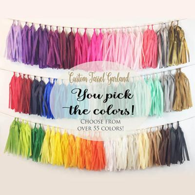 China DIY Copy Paper Foil Paper Garland Wedding Decoration Tassel Fringe Paper Tassels for sale