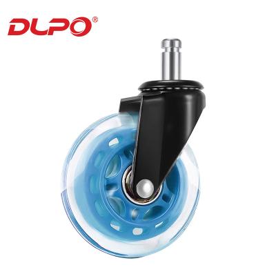 China DLPO Contemporary Decorative Furniture Casters 3 Inch Clear Office Chair Caster PU Wheel For Carpet for sale