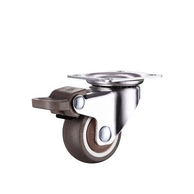 China swivel & DLPO Rigid Plate Mounted tpr Swivel Lock Mini Furniture Caster Wheel 50mm for sale